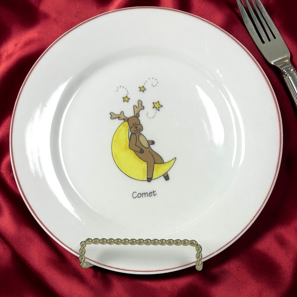 LTD Commodities SANTA'S REINDEER Comet CHRISTMAS PLATE/SALAD/DESSERT🎄🎄🎄